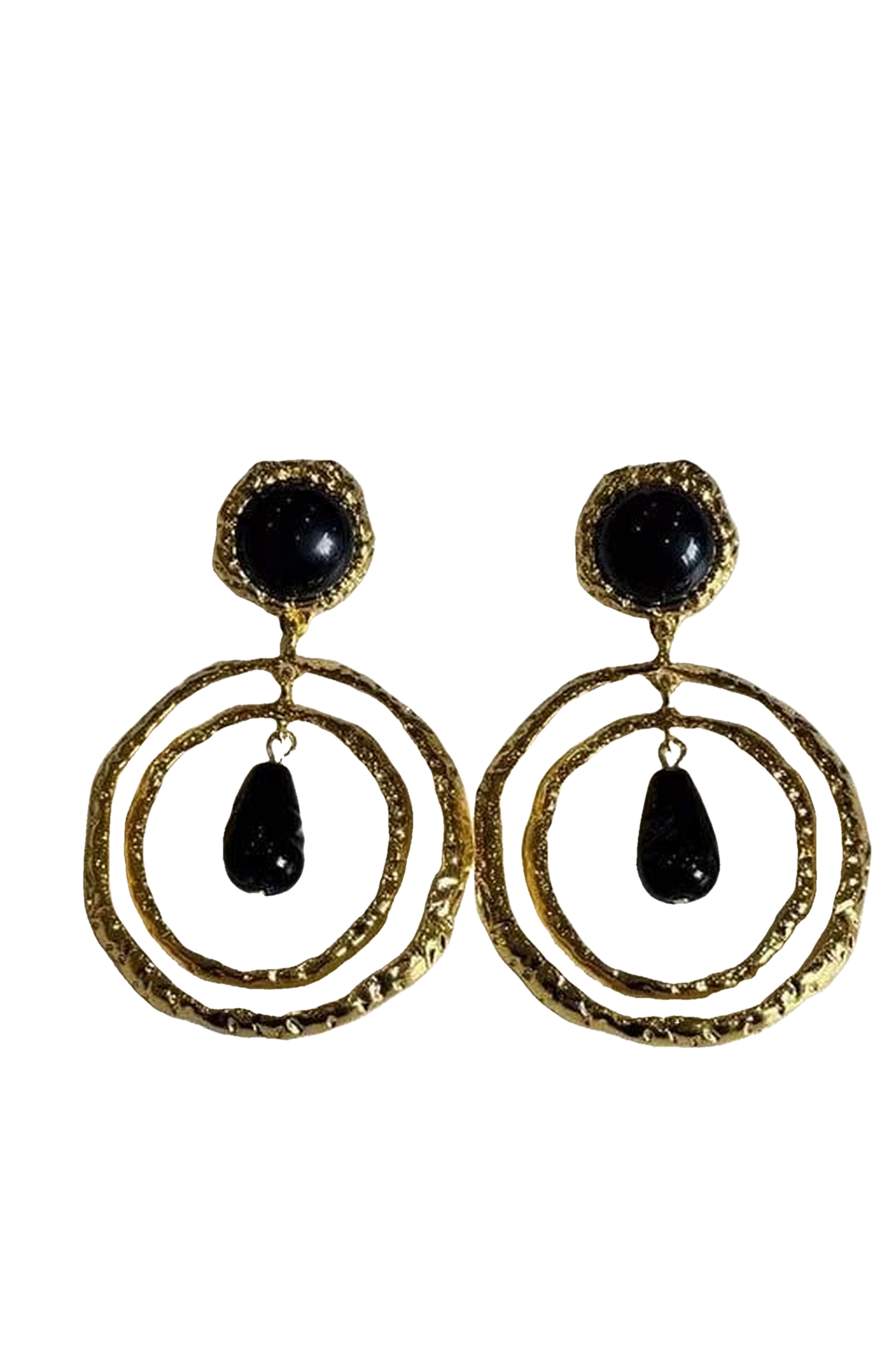 MARKO NAVI — Серьги несколько кругов с черными камнями