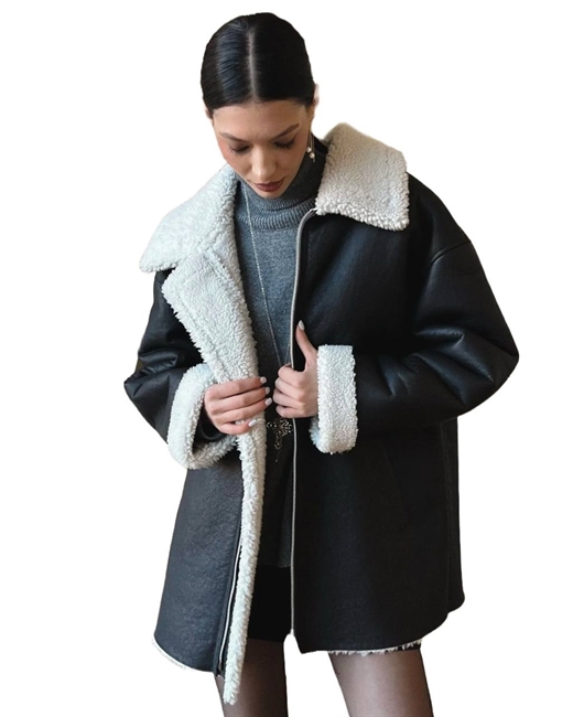 Дубленка удлиненная Oversize - фото 282257