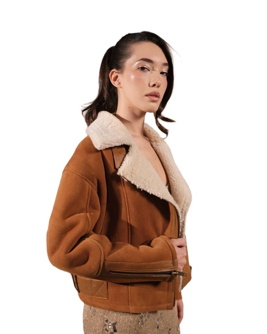 Дубленка укороченная - фото 284432