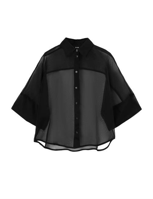 Блузка полупрозрачная с рукавами-кимоно - фото 294736
