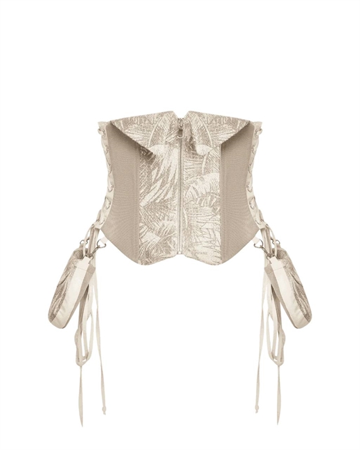 Корсет укороченный со съемными карманами - фото 319790