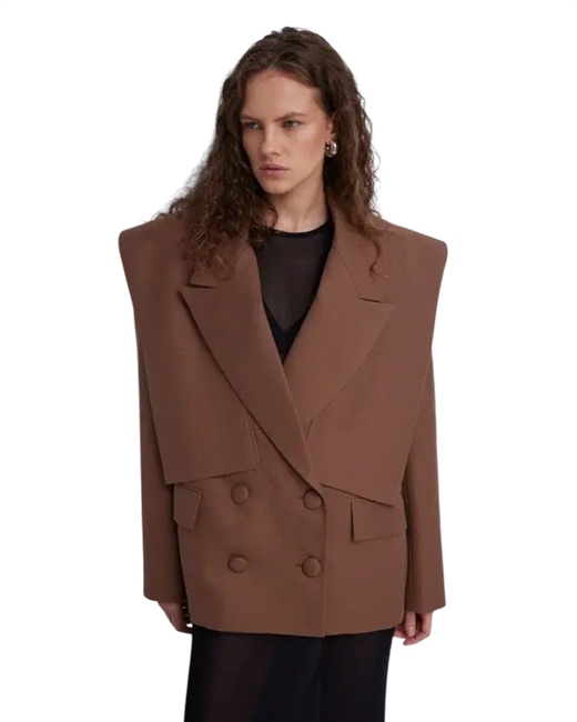 Жакет из шерсти с акцентными деталями - фото 322548