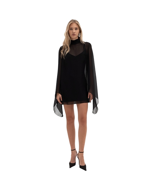 Платье из шифона двойное - фото 323468