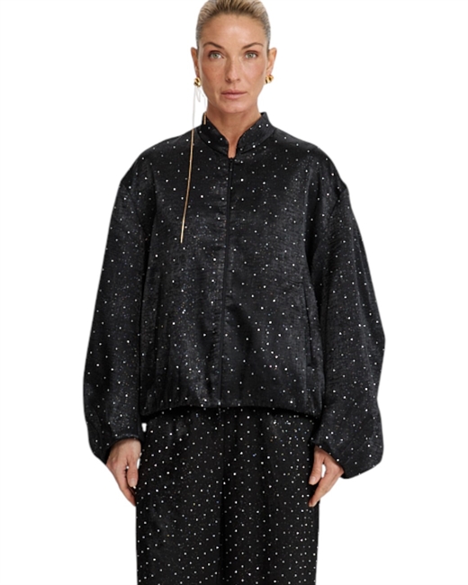 Бомбер с блестками и стразами - фото 323549