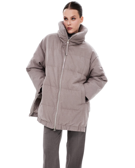 Пуховик с воротником-стойкой - фото 323897