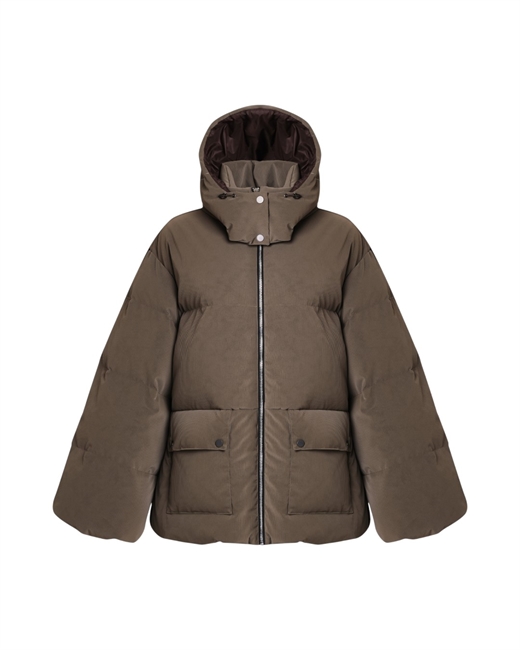 Пуховик Crop из вельвета - фото 324420