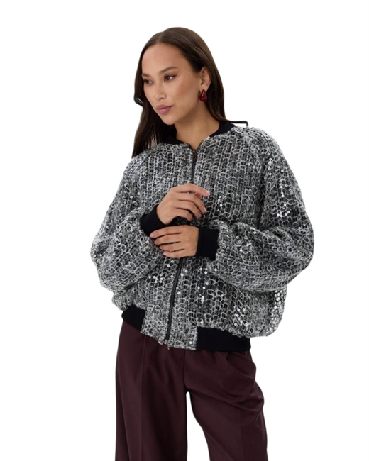 Бомбер вязаный с пайетками - фото 324730