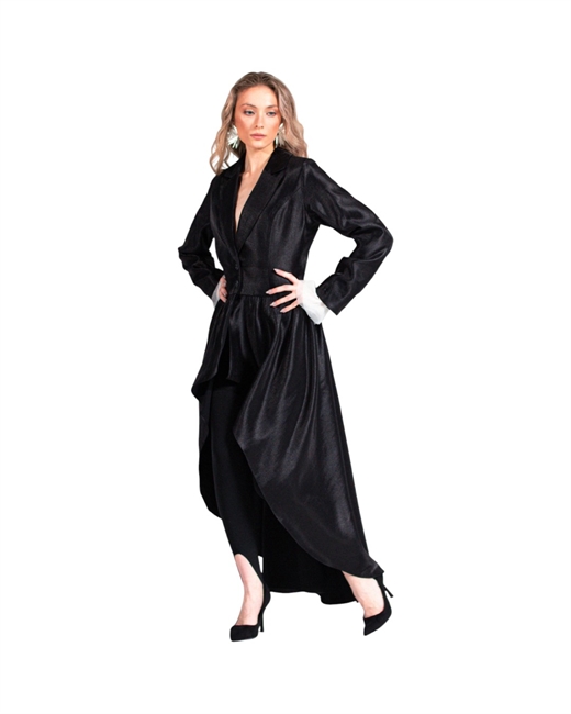 Жакет с цельным шлейфом - фото 324770