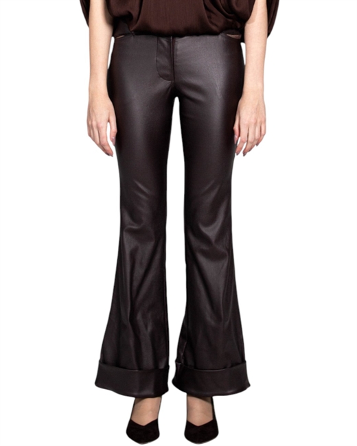 Брюки с кожаной фактурой - фото 324793