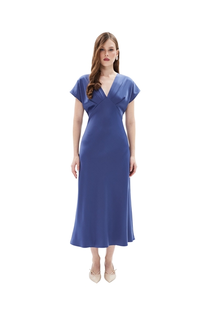 Платье атласное миди - фото 324985