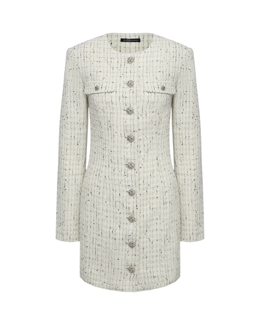 Платье твидовое мини - фото 325078