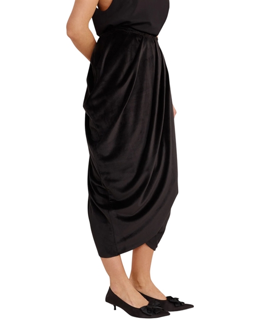 Юбка миди из бархата Black - фото 325148