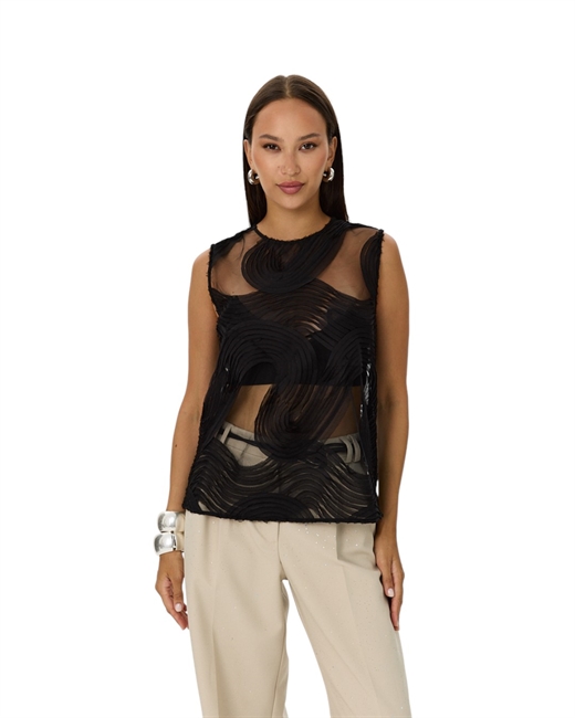 Топ из фактурной ткани - фото 325221