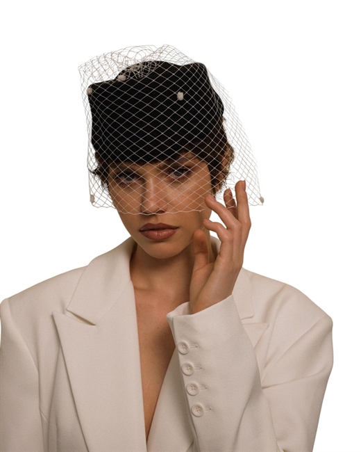 Шляпа-таблетка с вуалью - фото 325245