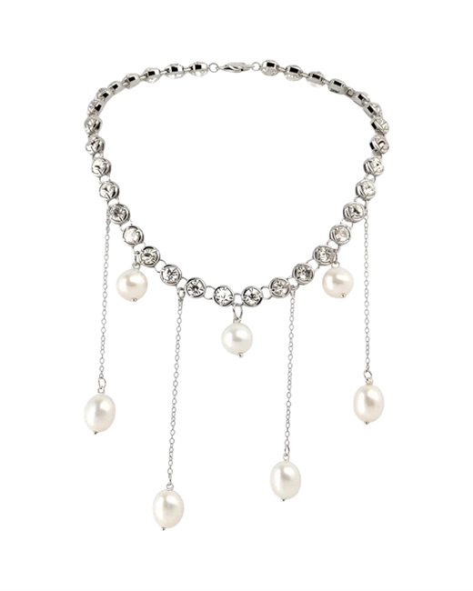 Колье из кристаллов и жемчуга - фото 325494