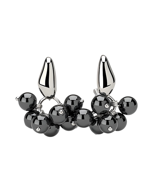 Серьги с гроздью темного гематита - фото 325503