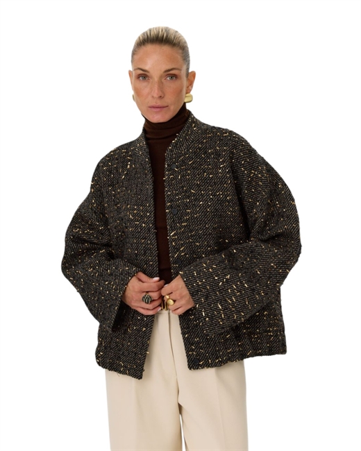 Бомбер с золотым люрексом - фото 326005