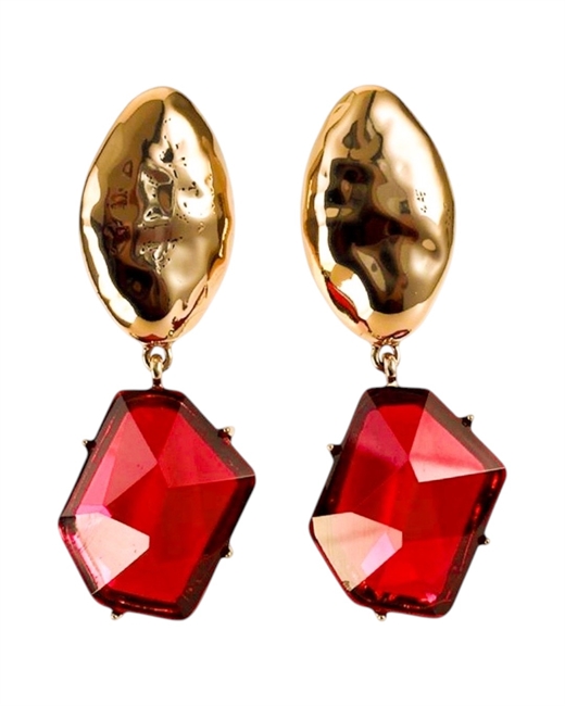 Серьги с красными подвесками - фото 326206