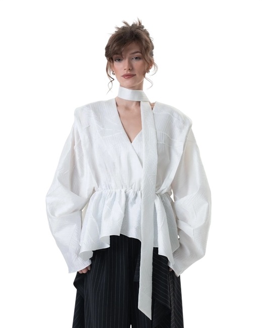 Блуза с шарфом - фото 326252