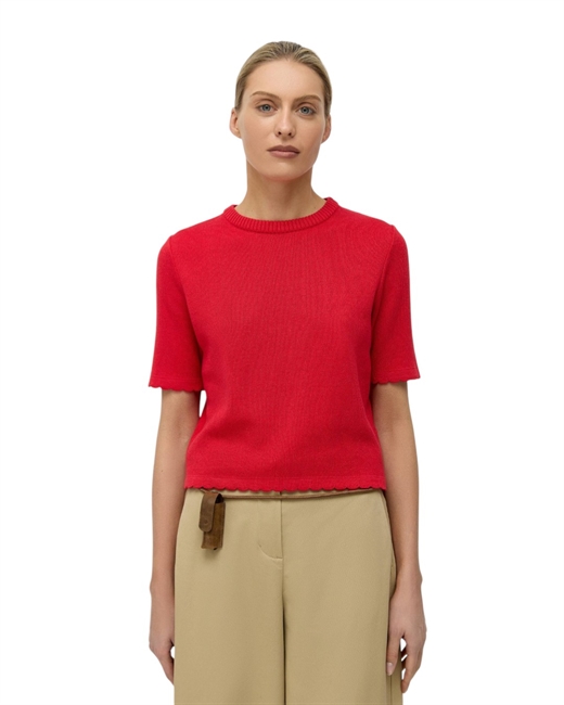 Джемпер-футболка с фигурным краем - фото 327752