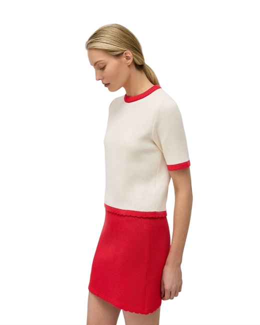 Юбка мини с фигурным краем - фото 327753