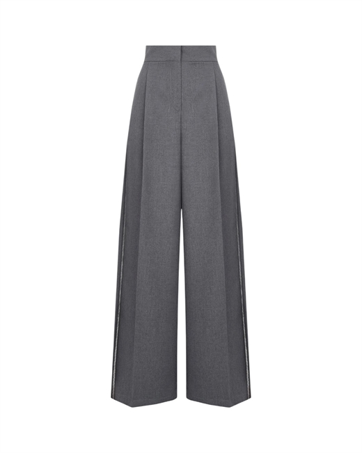 Брюки палаццо с металлическими лампасами - фото 328035