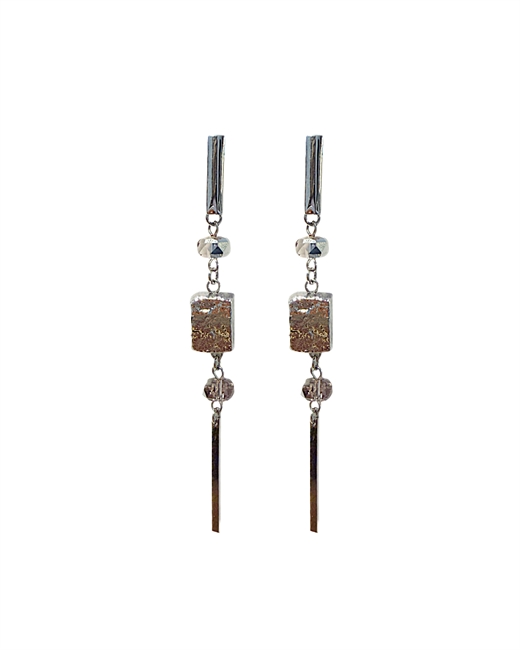 Серьги Серебряный слиток - фото 328212