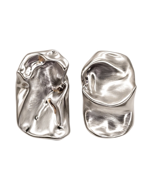 Серьги Прямоугольники, мятые - фото 329244