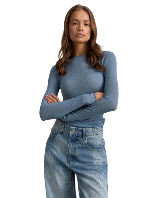 Лонгслив из тенсела и шерсти - фото 329547