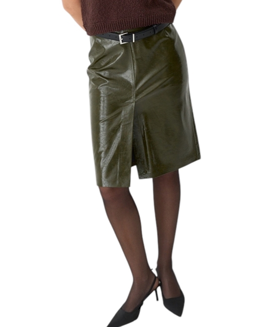 Юбка миди из экокожи - фото 329574