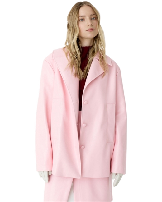 Жакет удлиненный из экокожи - фото 329586