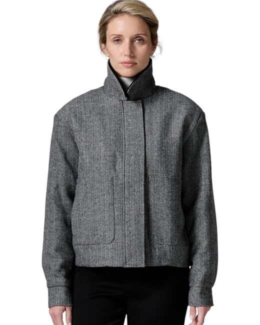 Бомбер из шерсти утепленный - фото 329626