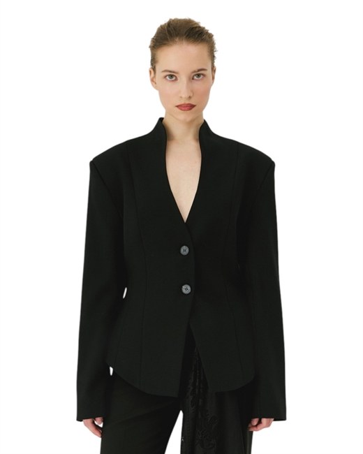 Жакет с рельефным воротником - фото 329718