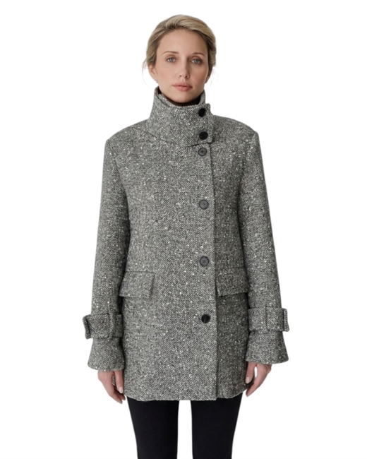 Пальто с высоким воротником - фото 329740