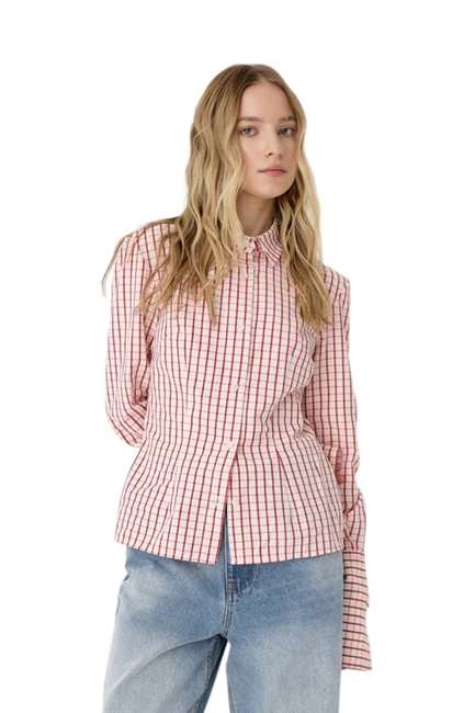 Рубашка приталенная с акцентными манжетами - фото 329749