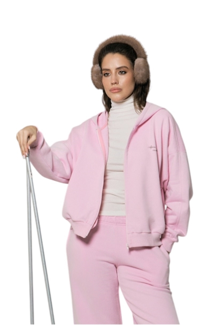 Толстовка на молнии с велюр эффектом - фото 329800