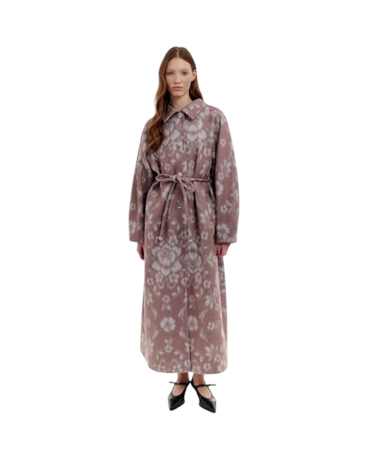 Пальто с поясом-шнурком - фото 330396