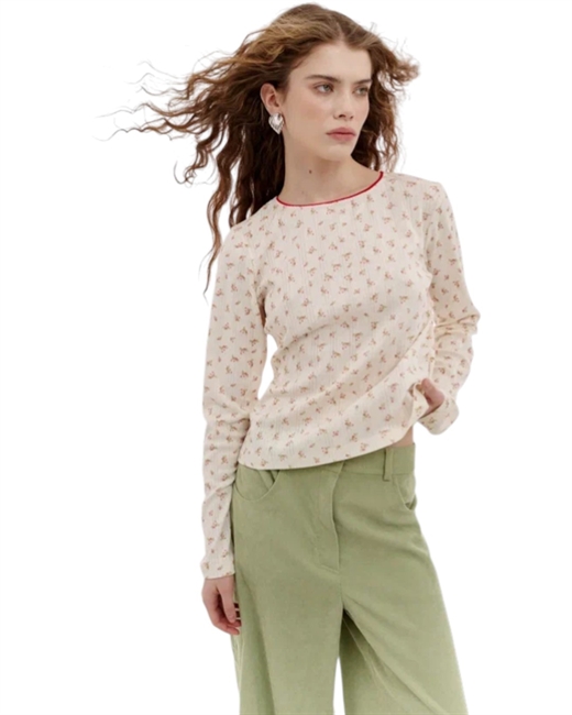 Лонгслив с контрастной обтачкой - фото 330417