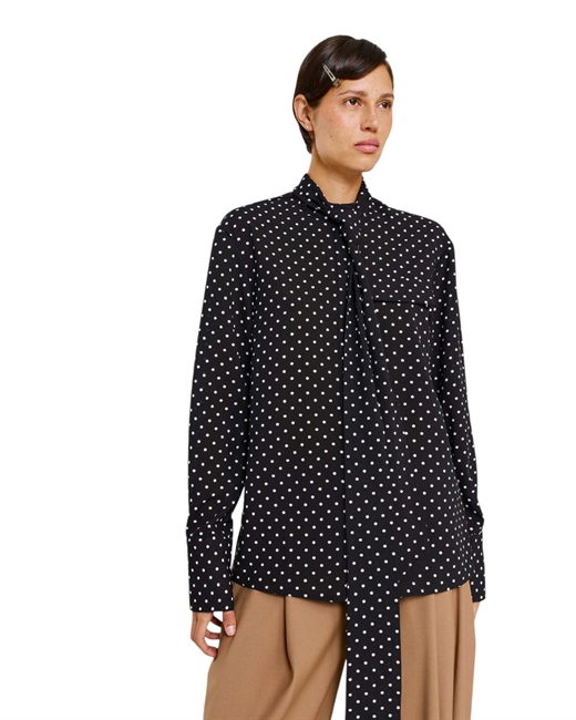 Блуза с шарфом в горох - фото 330813