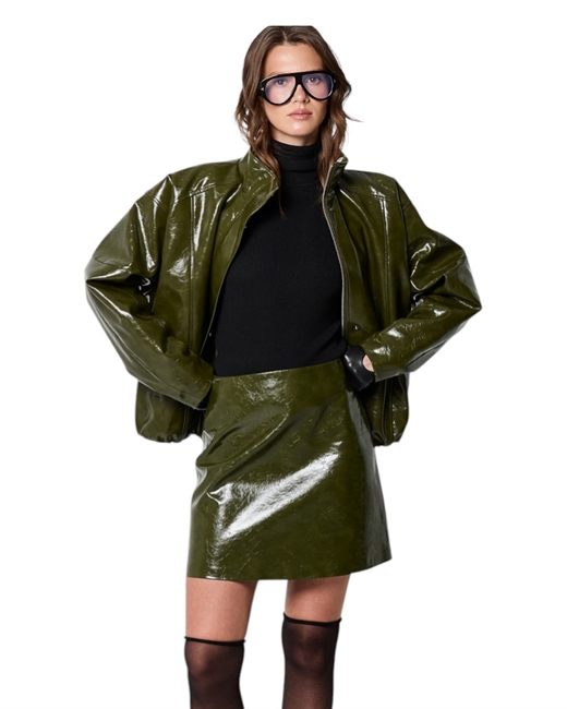 Юбка мини из экокожи - фото 331031