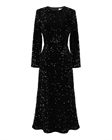 Платье-миди с длинным рукавом из бархата с пайетками - фото 291182