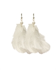 Серьги с белыми перьями - фото 328217