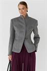 Полупальто приталенного кроя — темно-серый