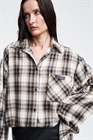 Рубашка удлиненная в клетку LABEL B — коричнево-бежевый